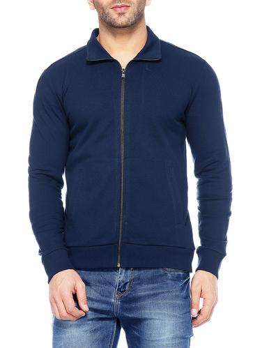 navy blue cotton casual jacket - 14435404 - Very Small Image - 1
