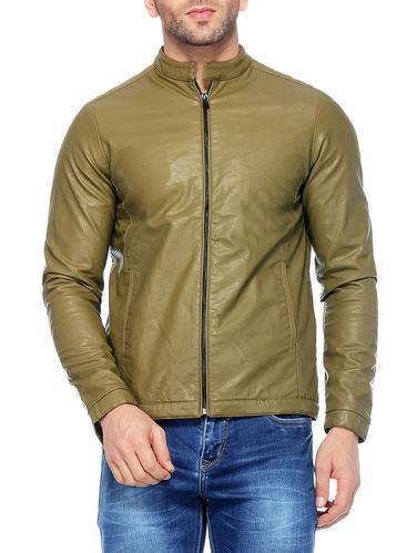 green faux leather biker jacket - 14435416 - Very Small Image - 1
