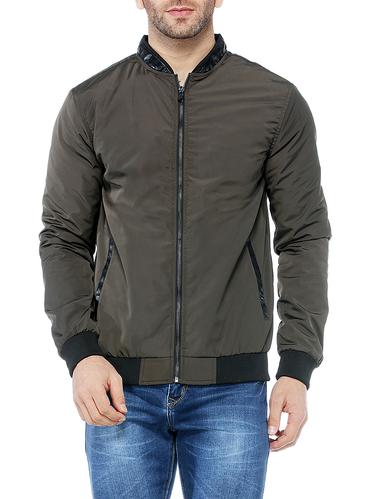 green polyester blend casual jacket - 14435422 - Very Small Image - 1