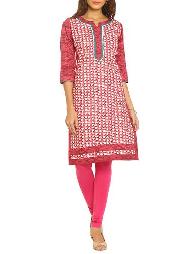 soch pink cotton straight kurta - 14435493 - Very Small Image - 1