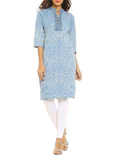 soch blue denim straight kurta - 14435511 - Very Small Image - 1