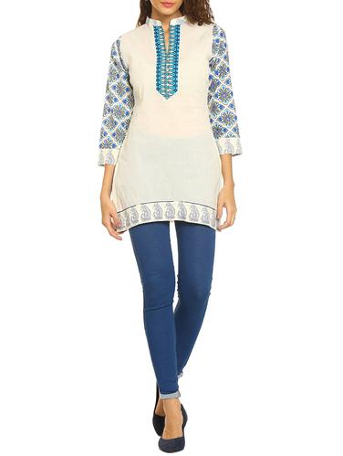 soch white cotton straight kurti - 14435513 - Very Small Image - 1