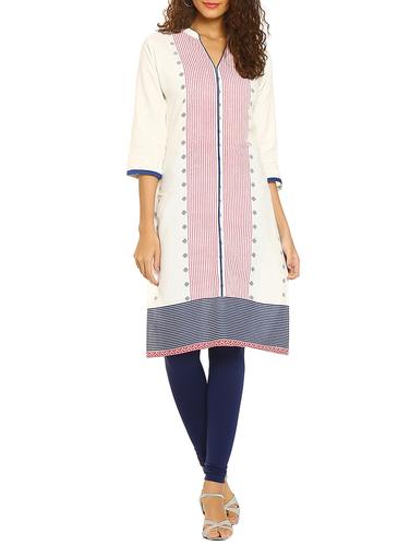 soch white cotton straight kurta - 14435518 - Very Small Image - 1