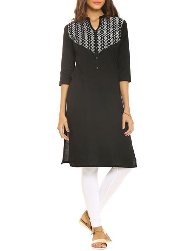 soch black cotton straight kurta - 14435519 - Very Small Image - 1