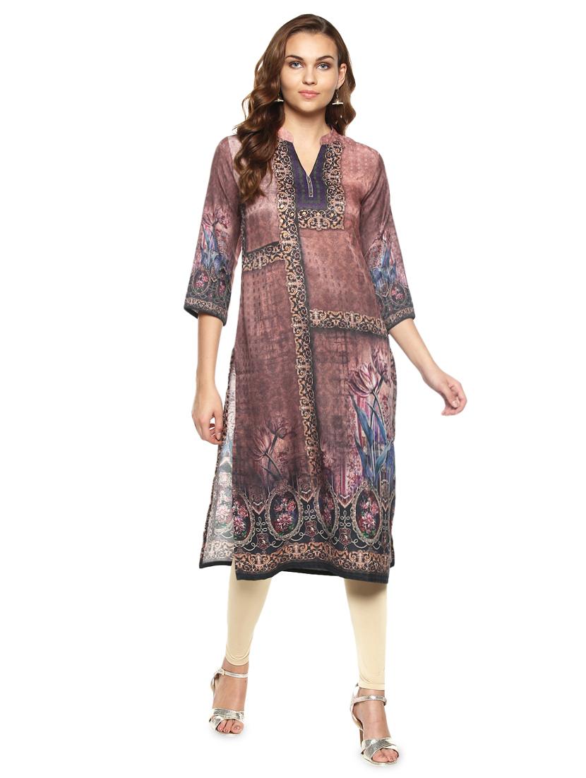 multicolored wool straight woolen kurta - 14436224 - Zoom Image - 1