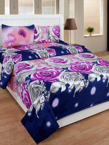 Cotton Printed Double Bed Sheet With 2 Pillow Covers - 14436415 - Very Small Image - 1