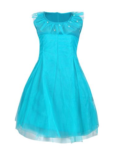 blue georgette frock - 14436518 - Very Small Image - 1