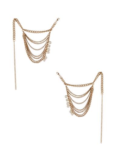 gold metal anklets and payal - 14437073 - Very Small Image - 1