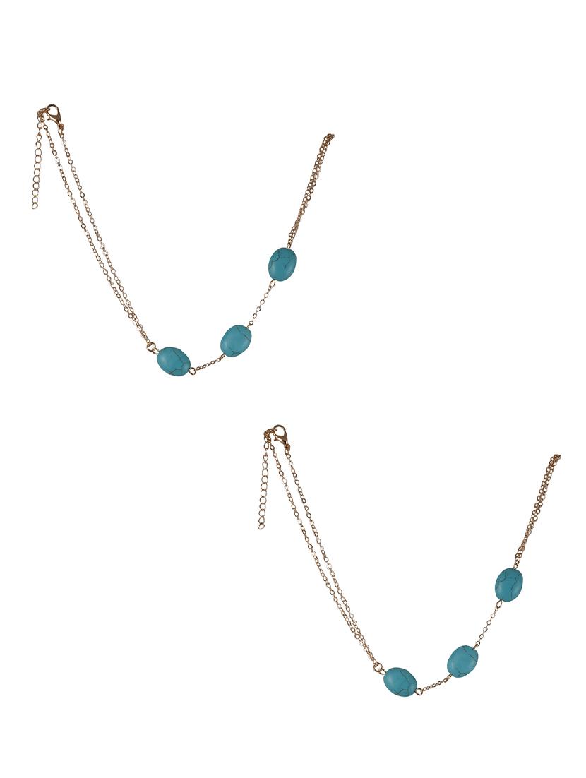 gold metal anklets and payal - 14437189 - Zoom Image - 1