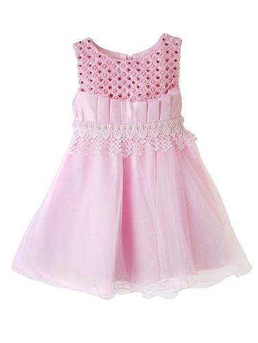 pink cotton blend frock - 14437909 - Very Small Image - 1