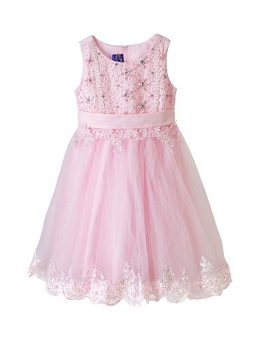pink cotton blend frock - 14437914 - Very Small Image - 1