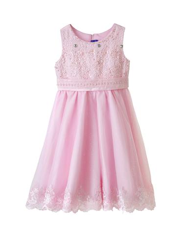 pink cotton blend frock - 14437918 - Very Small Image - 1