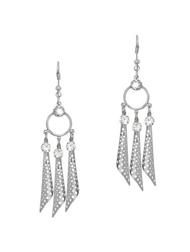 silver metal drop earring - 14438149 - Very Small Image - 1