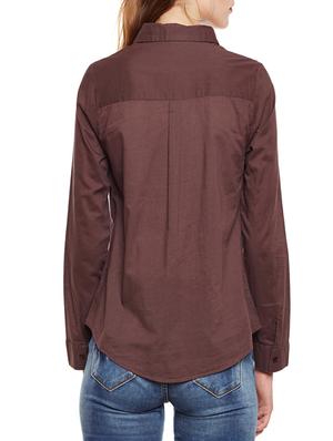 brown viscose regular shirt - 14438430 - Standard Image - 3
