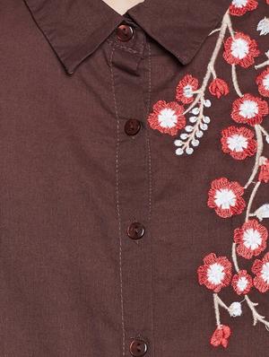 brown viscose regular shirt - 14438430 - Standard Image - 4