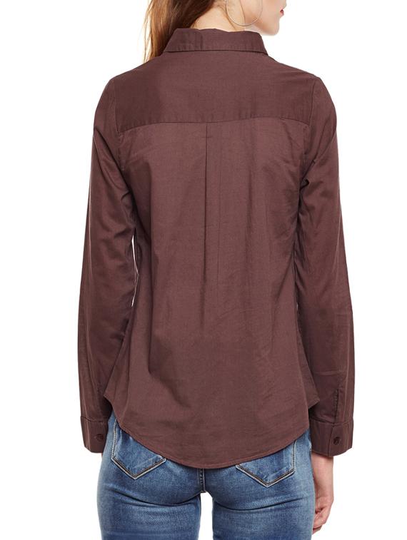 brown viscose regular shirt - 14438430 - Zoom Image - 3