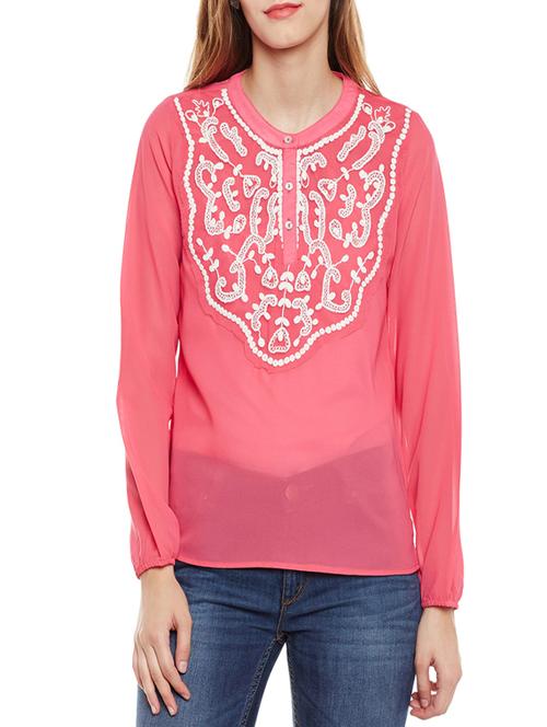 button detail embroidered tunic - 14438511 - Standard Image - 1
