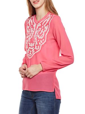button detail embroidered tunic - 14438511 - Standard Image - 2