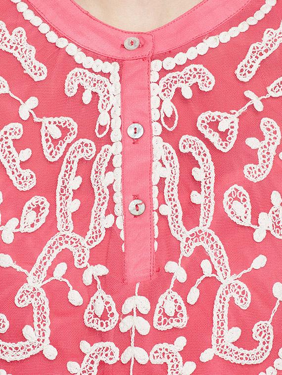 button detail embroidered tunic - 14438511 - Zoom Image - 4