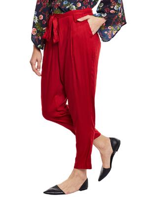 red pleated trouser - 14438520 - Standard Image - 2