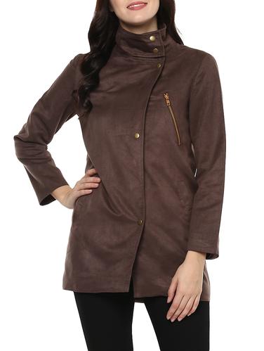 brown suede bomberbiker jacket - 14438566 - Very Small Image - 1