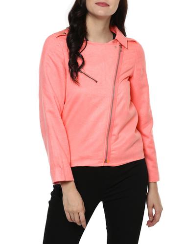 pink suede bomberbiker jacket - 14438567 - Very Small Image - 1