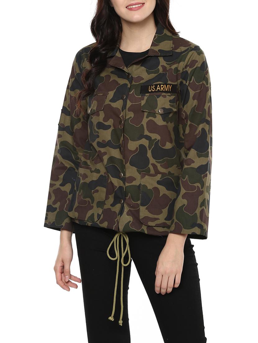 multi colored cotton military  jacket