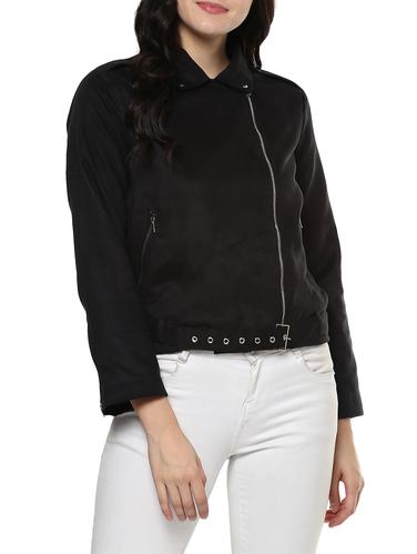 black suede bomberbiker jacket - 14438570 - Very Small Image - 1