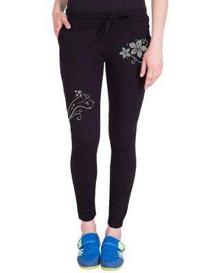 black cotton track pants - 14439046 - Standard Image - 1