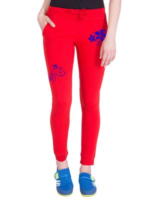 red cotton track pants - 14439081 - Standard Image - 1