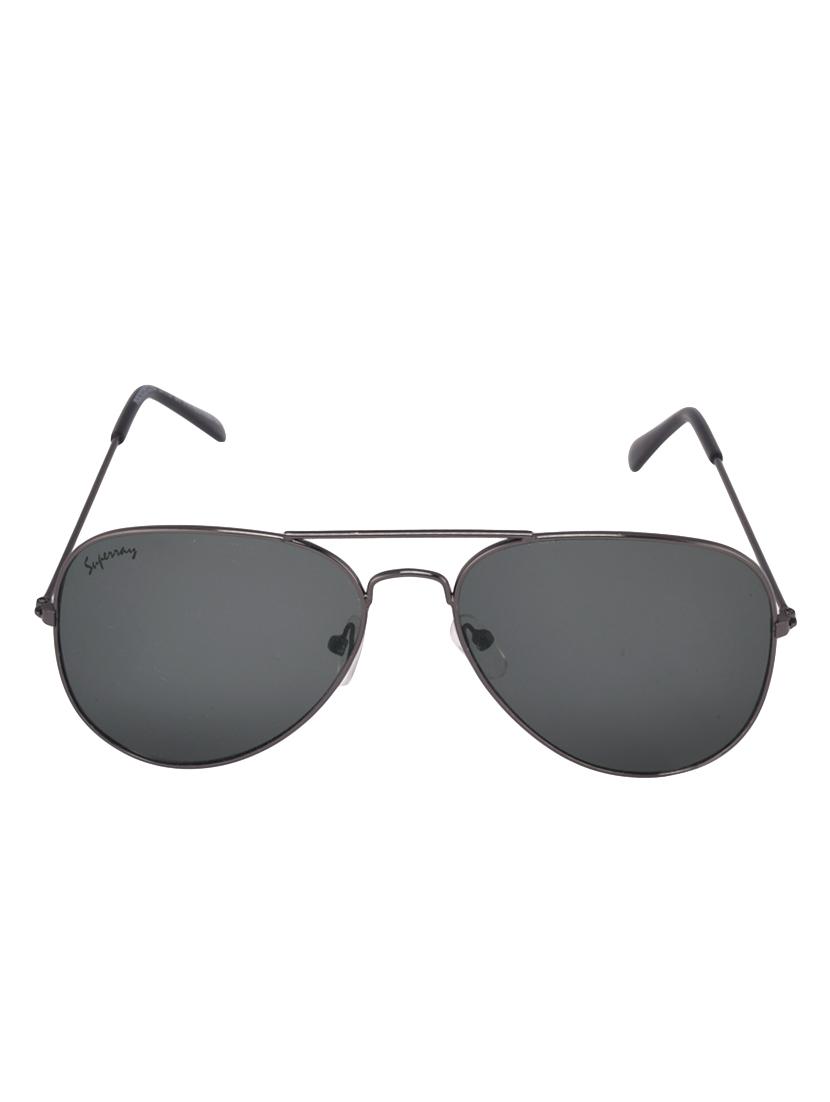Superray AV921-Grey Black Aviator Sunglasses for Men & Women - 14439152 - Zoom Image - 1