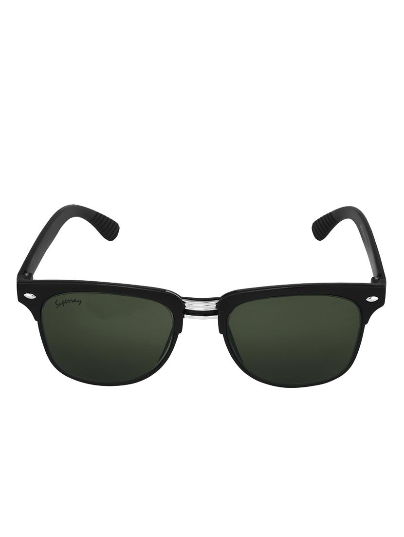 Superray CB905-GRN-BK Black Club Wayfarer Sunglasses for Men & Women - 14439158 - Zoom Image - 1