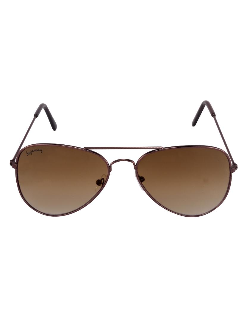Superray AV921-BRW-CP Aviator Style Sunglasses for Men & Women - 14439163 - Zoom Image - 1
