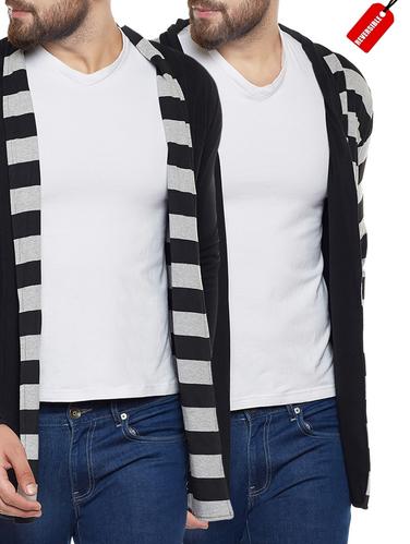 black cotton reversible cardigan - 14439173 - Very Small Image - 1