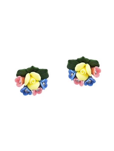 yellow plastic studs(set of 2) earrings - 14439238 - Very Small Image - 1