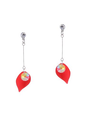 red plastic drop(set of 2) earrings - 14439245 - Very Small Image - 1