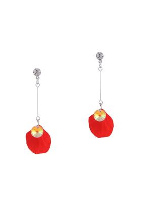 red plastic drop(set of 2) earrings - 14439246 - Standard Image - 1
