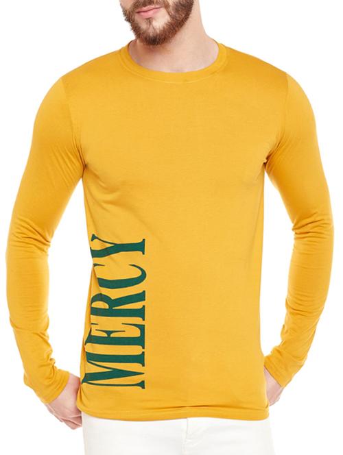 yellow cotton printed t-shirt - 14439317 - Standard Image - 1