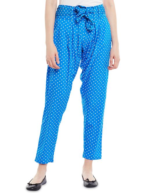 blue pleated trouser - 14439325 - Standard Image - 1
