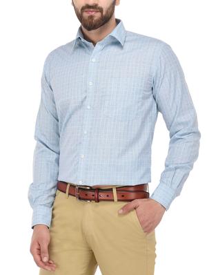 light blue cotton formal shirt - 14439985 - Standard Image - 2