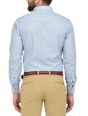 light blue cotton formal shirt - 14439985 - Standard Image - 3