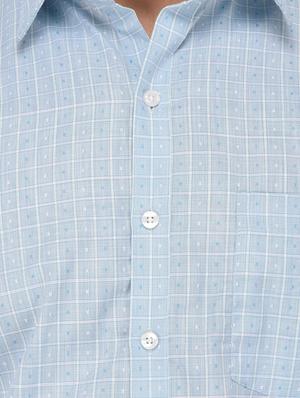 light blue cotton formal shirt - 14439985 - Standard Image - 4