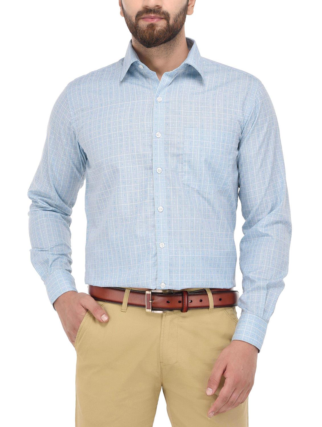 light blue cotton formal shirt - 14439985 - Zoom Image - 1