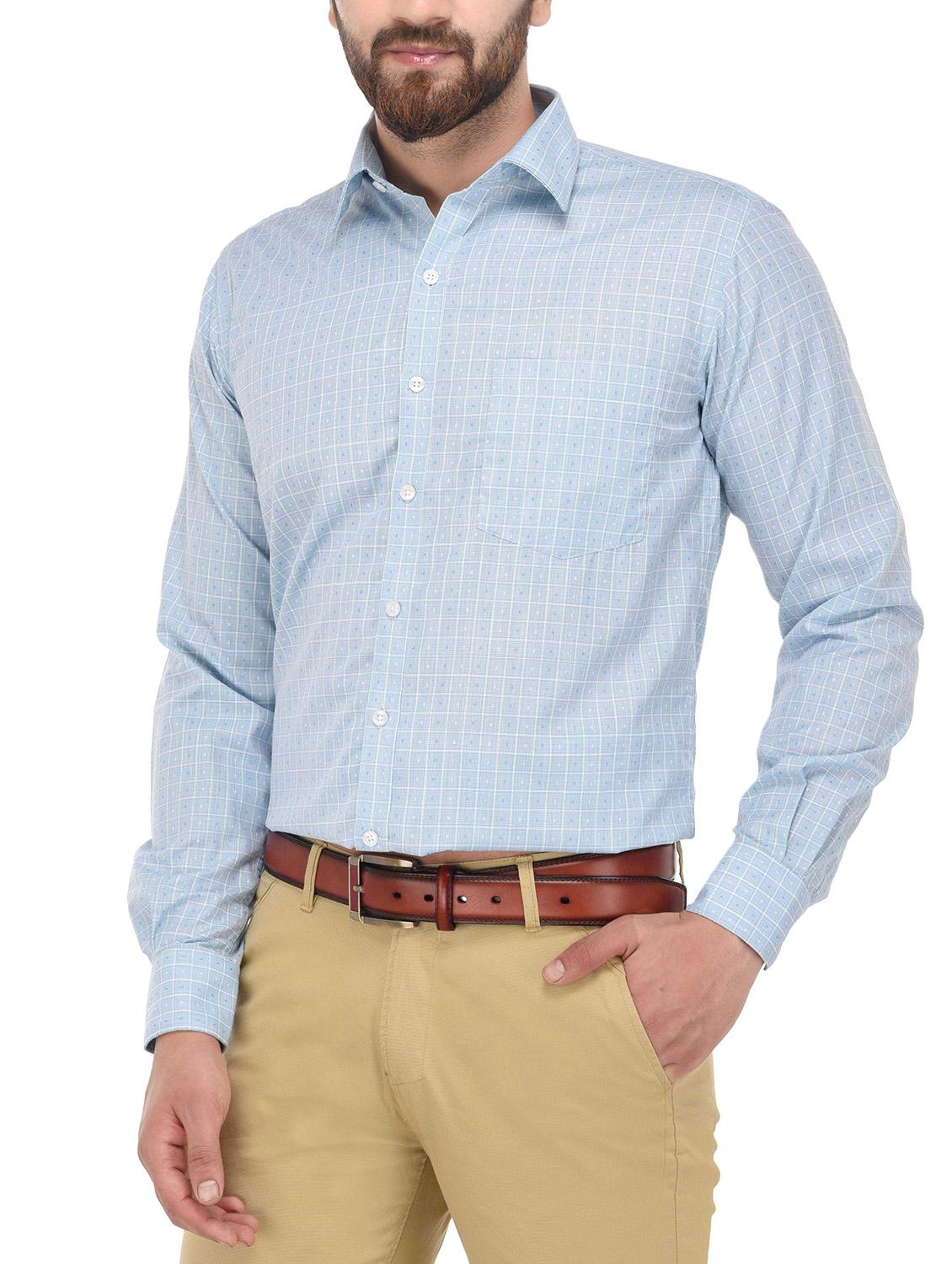 light blue cotton formal shirt - 14439985 - Zoom Image - 2