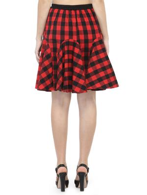 red checkered cotton skirt - 14440021 - Standard Image - 3