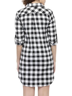 black checkered shirt dress - 14440023 - Standard Image - 3