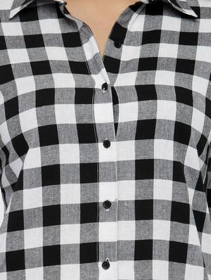 black checkered shirt dress - 14440023 - Standard Image - 4