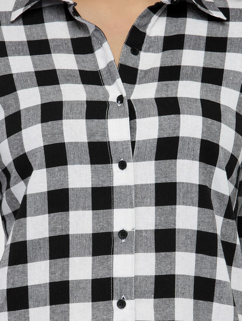 black checkered shirt dress - 14440023 - Zoom Image - 4