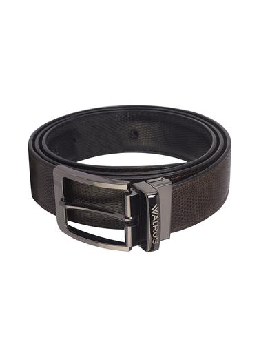 brown & black leather belt - 14440115 - Very Small Image - 1