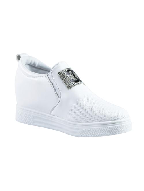 white pu plimsolls casual shoes - 14441083 - Standard Image - 1